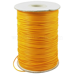 Waxed Polyester Cord, Bead Cord, Orange, 1.5mm, about 169.51~174.98 Yards(155~160m)/Roll(YC-1.5mm-120)