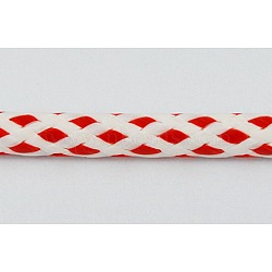 Korean Waxed Polyester Cord, Red and White, Size: about 3mm thick, 47yards/roll(YC-3MM-15)