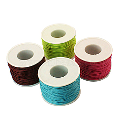Waxed Cotton Cord, Mixed Color, 1mm, about 87.48 yards(80m)/roll(YC-A002-M)