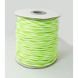 Korean Waxed Polyester Cords, with Double Color, Pale Green, 3mm, about 50yards/roll(YC-N007-15)