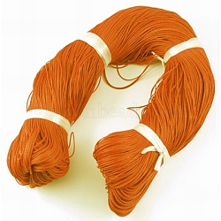 Round Waxed Polyester Cord, Taiwan Waxed Cord, Twisted Cord, Orange Red, 1mm, about 415.57 yards(380m)/bundle(YC-R135-158)