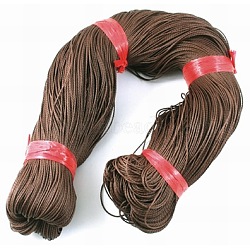 Round Waxed Polyester Cord, Taiwan Waxed Cord, Twisted Cord, Sienna, 1mm, about 415.57 yards(380m)/bundle(YC-R135-290)