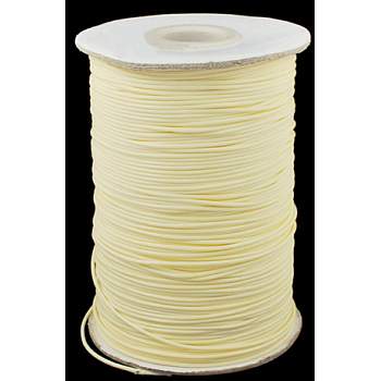 Waxed Polyester Cord, Bead Cord, Beige, 0.5mm, about 169.51~174.98 Yards(155~160m)/Roll