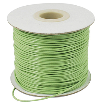 Waxed Polyester Cord, Bead Cord, Light Green, 0.5mm, about 169.51~174.98 Yards(155~160m)/Roll
