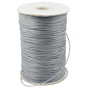 Waxed Polyester Cord, Bead Cord, Light Grey, 0.5mm, about 169.51~174.98 Yards(155~160m)/Roll