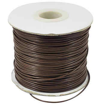 Waxed Polyester Cord, Bead Cord, Saddle Brown, 0.5mm, about 169.51~174.98 Yards(155~160m)/Roll