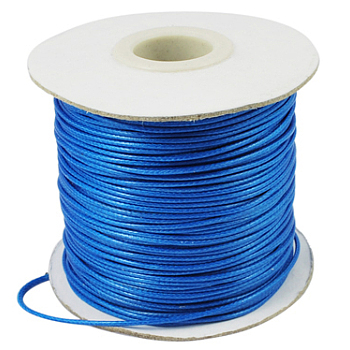 Waxed Polyester Cord, Bead Cord, Dodger Blue, 0.5mm, about 169.51~174.98 Yards(155~160m)/Roll