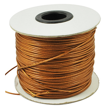 Waxed Polyester Cord, Bead Cord, Chocolate, 1.5mm, about 169.51~174.98 Yards(155~160m)/Roll