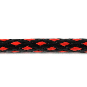 Korean Waxed Polyester Cord, Red and Black, Size: about 2mm thick, about 93yards/roll