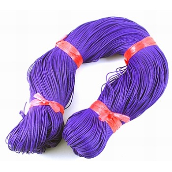 Round Waxed Polyester Cord, Taiwan Waxed Cord, Twisted Cord, Mauve, 1mm, about 415.57 yards(380m)/bundle