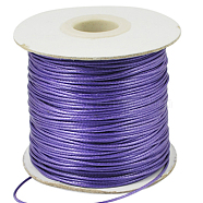 Korean Waxed Polyester Cord, Purple, 1mm, about 85yards/roll(YC1.0MM-12)