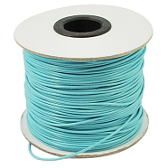 Korean Waxed Polyester Cord, Cyan, 1mm, about 85yards/roll(YC1.0MM-35)