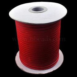 Korean Waxed Polyester Cord, Red, 4mm wide, about 93yards/roll(YC168)