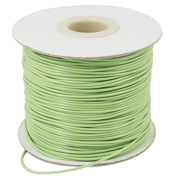 Korean Waxed Polyester Cord, Yellow Green, 1mm, about 85yards/roll