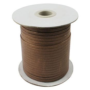 Korean Waxed Polyester Cord, Chocolate, 4mm wide, about 93yards/roll
