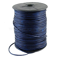 Korean Waxed Polyester Cord, Dark Blue, 2~3mm, about 93yards/roll(YC2.5mmY-7)