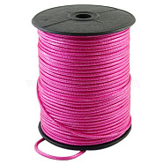 Korean Waxed Polyester Cord, Hot Pink, 2~3mm, about 93yards/roll(YC2.5mmY-9)