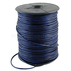 Korean Waxed Polyester Cord, Dark Blue, 2~3mm, about 93yards/roll(YC2.5mmY-7)
