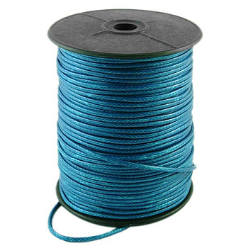 Korean Waxed Polyester Cord, Sea Green, 2~3mm, about 93yards/roll