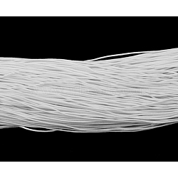 Round Elastic Cord, Made of Rubber, Wrapped by Fibre, White, 1mm, about 25.15~27.34 yards(23~25m)/bundle(YRB1MM-6)