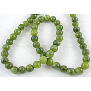 Natural Gemstone Beads, Taiwan Jade, Natural Energy Stone Healing Power for Jewelry Making, Round, Olive Drab, 10mm(Z0SRR014)
