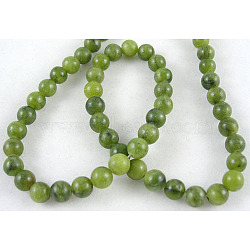 Natural Gemstone Beads, Taiwan Jade, Natural Energy Stone Healing Power for Jewelry Making, Round, Olive Drab, 10mm(Z0SRR014)