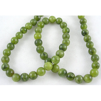 Natural Gemstone Beads, Taiwan Jade, Natural Energy Stone Healing Power for Jewelry Making, Round, Olive Drab, 10mm
