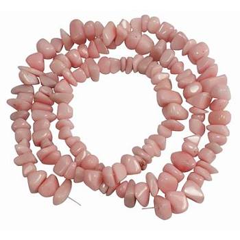 Natural White Jade Beads Strands, Dyed, Chip, Pink, about 8~18mm wide, hole: 1.5mm, about 33 inch