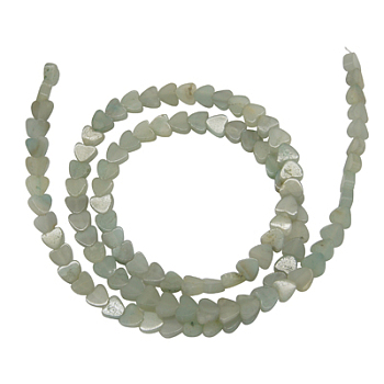 Gemstone Beads Strands, Mother's Day Gifts Making, Natural Flower Amazonite, Heart, Light Green, about 4mm in diameter, 2.5mm thick, hole: 0.7mm, 105 pcs/strand, 15.5 inch