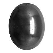 Non-Magnetic Synthetic Hematite Cabochons, Flat Round, Gray, about 8mm wide, 10mm long, 3mm thick(Z28WE025)