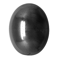 Non-Magnetic Synthetic Hematite Cabochons, Flat Round, Gray, about 5mm wide, 7mm long, 2.2mm thick(Z28WE022)