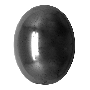 Non-Magnetic Synthetic Hematite Cabochons, Flat Round, Gray, about 5mm wide, 7mm long, 2.2mm thick