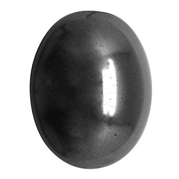 Non-Magnetic Synthetic Hematite Cabochons, Flat Round, Gray, about 8mm wide, 10mm long, 3mm thick