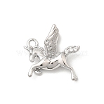 Brass Micro Pave Cubic Zirconia Pendants, Unicorn Charms, Platinum, 14.5x14x7.5mm, Hole: 1.4mm(KK-L263-01A-P)