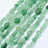Natural Green Strawberry Quartz Beads Strands, Tumbled Stone, Nuggets, 5x4mm, Hole: 1mm, 15.7 inch~15.9 inch(40~40.5cm)(G-K203-04)