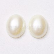 Acrylic Imitation Pearl Cabochons, Oval, Creamy White, 18x13x5mm(MACR-E007-13x18mm-J02)