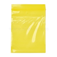 Solid Color PE Zip Lock Bags, Resealable Small Jewelry Storage Bags, Self Seal Bag, Top Seal, Rectangle, Yellow, 10x7cm, Unilateral Thickness: 2.7 Mil(0.07mm), about 90~100pcs/bag(OPP-M001-01B-02)