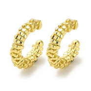 Brass Square Beaded Cuff Earrings, Long-Lasting Plated, Lead Free & Cadmium Free, Real 18K Gold Plated, 14.5x13x3.3mm(EJEW-L270-002G)