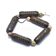Natural Xiuyan Jade Beads Strands, Column, 62~63x20~23mm, Hole: 1.4~3mm, 5pcs/strand, 16.1 inch(41cm),(G-O179-A04)