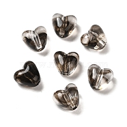 Transparent Acrylic Beads, Heart, Black, 9.6x10.5x7mm, Hole: 1.8mm, about 1120pcs/500g(OACR-A021-11B)