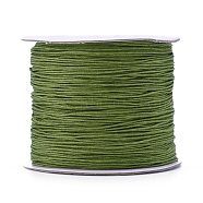 Nylon Thread, Nylon Jewelry Cord for Custom Woven Jewelry Making, Dark Olive Green, 0.6mm, about 142.16 yards(130m)/roll(NWIR-D055-0.6mm-24)