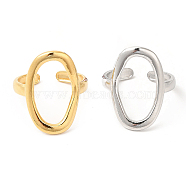 201 Stainless Steel Finger Ring, Cuff Rings, Hollow Irregular Oval Rings for Men Women, Mixed Color, US Size 7(17.3mm), 3mm(RJEW-E063-49-M)