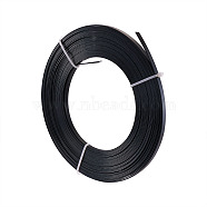 Aluminum Wire, Bendable Metal Craft Wire, Flat Craft Wire, Bezel Strip Wire for Cabochons Jewelry Making, Black, 5x1mm, about 32.8 Feet(10m)/roll(AW-S010-10)