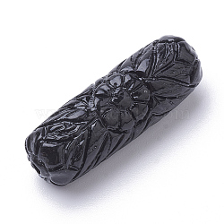 Synthetic Coral Beads, Dyed, Column, Black, 30~32x10~11mm, Hole: 2mm(CORA-Q033-03B-01)