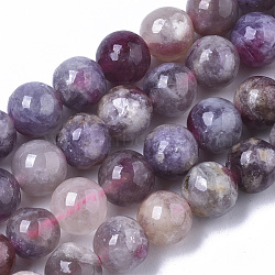 Natural Purple Red Tourmaline  Beads Strands, Round, 10mm, Hole: 0.9mm, about 40 pcs/Strand, 15.75 inch(40cm)(G-N327-02C-01)