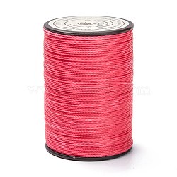 Round Waxed Polyester Thread String, Micro Macrame Cord, Twisted Cord, for Leather Sewing Stitching, Cerise, 0.55mm, about 131.23 yards(120m)/roll(YC-D004-02C-048)