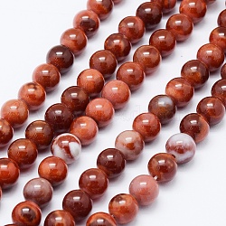Natural Agate Beads Strands, Dyed, Round, Peru, 8mm, Hole: 1mm, about 48pcs/strand, 15.1 inch(38.3cm)(G-E469-03-8mm)