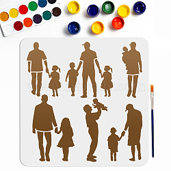 US 1Pc Father's Day PET Hollow Out Drawing Painting Stencils, with 1Pc Art Paint Brushes, for DIY Scrapbook, Photo Album, Human, 300x300mm(DIY-MA0003-43D)