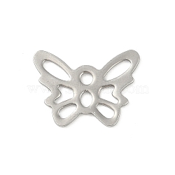 Non-Tarnish 201 Stainless Steel Pendants, Butterfly Charm, Stainless Steel Color, 12x17x1mm, Hole: 1.8mm(STAS-C108-49P)