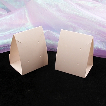 100Pcs Foldbale Paper Jewelry Display Cards, for Earring, Necklace Display, White, 8.5x6.5x5cm, Unfold: 245x65mm
